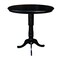 International Concepts Round 36 in Rd Top Pedestal Table, 12 in Leaf, 40.9 inH, Adjustable Height, Black, 36 W, 48 L, Wood K46-36RXT-6B-2 - alternate 6